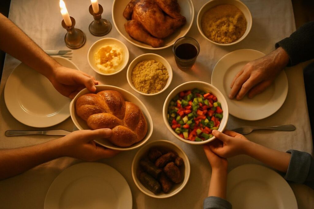 ייעוץ משפחתי, ידיים של כמה דורות סביב שולחן משפחתי ערוך